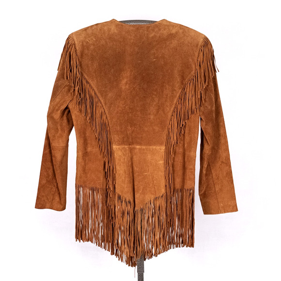 Cripple Creek Women's Western Jacket Size XL Cognac Brown Suede Leather Fringe - Picture 6 of 7